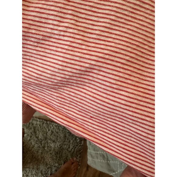 VTG Ralph Lauren Twin Striped Cotton Pleated Dust Ruffle Bedskirt Rustic Cottage - Picture 7 of 16